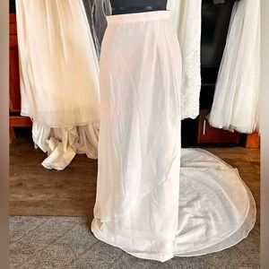 Elegant White Bridal Overlay Skirt
